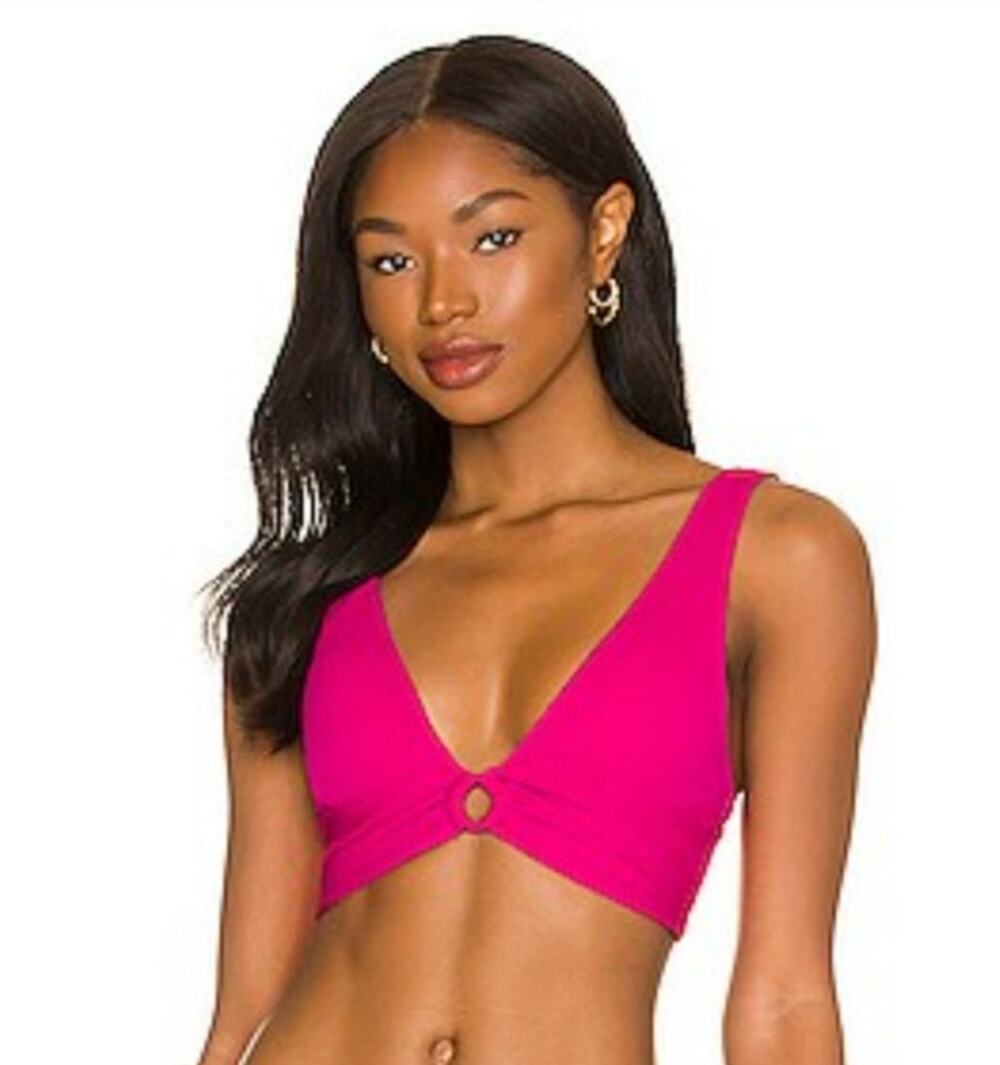L*Space Fisher Bikini Top in Bougainvillea Pink Size DD NWT